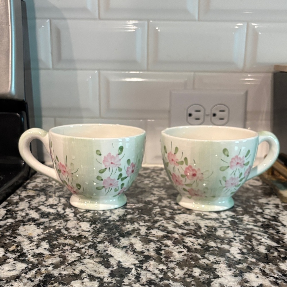Floral Ceramic Teacups Set